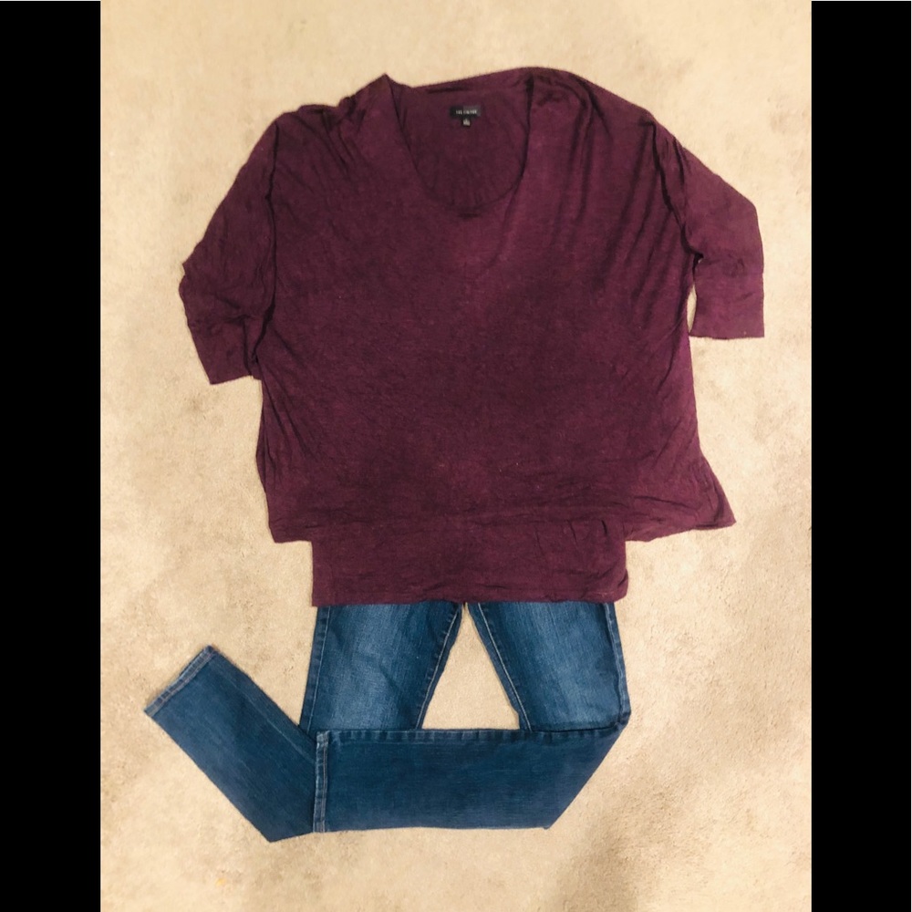 The Limited Flowy layered jersey dolman sleeve top